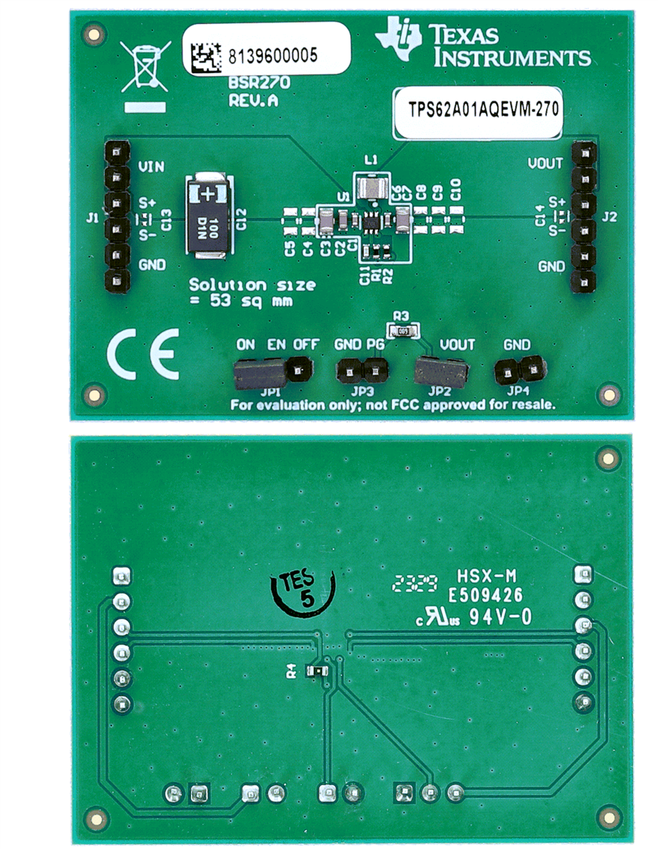 Texas Instruments modules d'évaluation TPS62A01QEVM-270 TPS62A01AQEVM-270