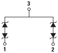 Schéma de principe - Littelfuse Diode TVS bidirectionnelle AQ24ETH-02HTG