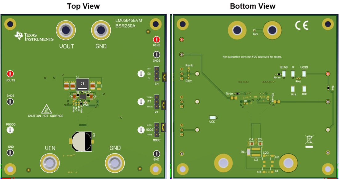 Plan mécanique - Texas Instruments Module d'évaluation (EVM) LM65645EVM