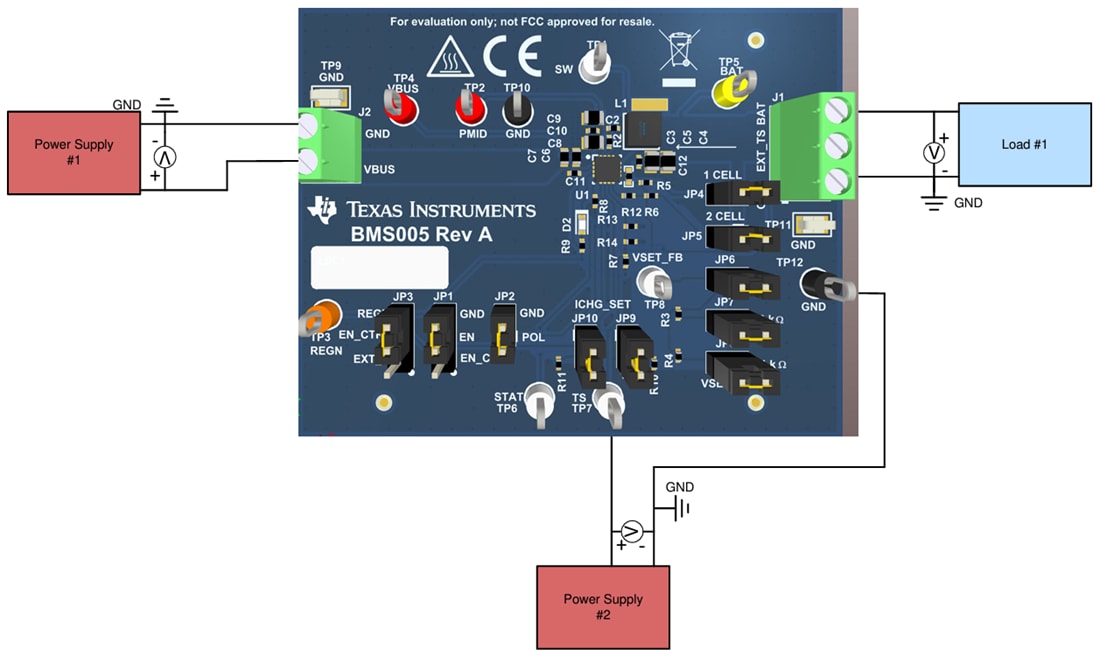 Graphique - Texas Instruments Module d'évaluation (EVM) de chargeur bq25308EVM