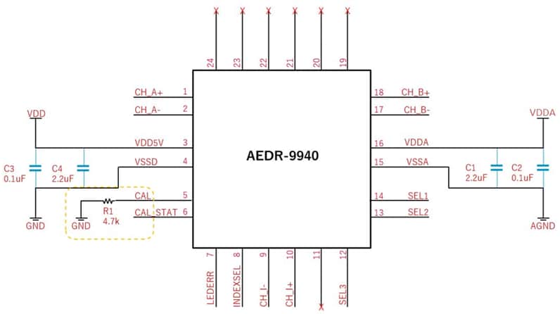 Schéma - Broadcom Codeurs optiques AEDR-9940