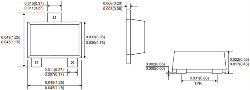 Mechanical Drawing - Comchip Technology CMSP3139K-HF MOSFET