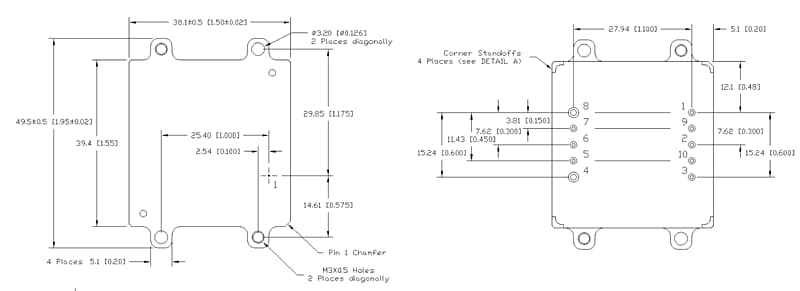 Plan mécanique - TDK-Lambda Convertisseurs abaisseurs CC-CC RVB