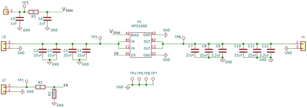 Schéma - Nexperia Carte d'évaluation de commutateur de charge NEVB-NPS1000