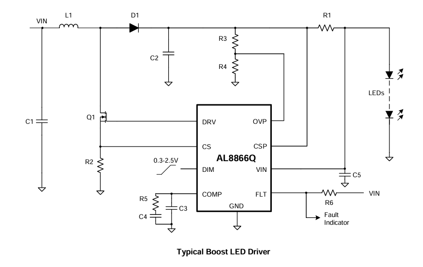 Diodes Incorporated Convertisseur Buck-Boost, Boost, Buck et SEPIC AL8866Q