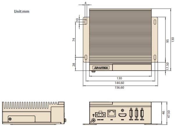 Plan mécanique - Advantech Systèmes d’inférence IA MIC-711