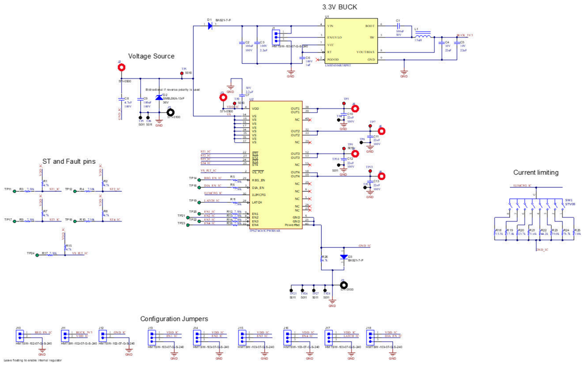Schéma - Texas Instruments Module d'évaluation TPS274C65CPEVM