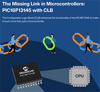 Infographie - Microchip Technology Microcontrôleurs CLB PIC16F13145
