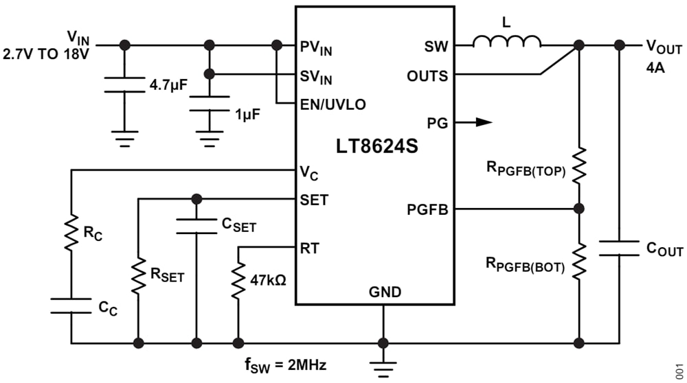 Analog Devices Inc. Régulateurs abaisseurs synchrones LT®8622S/LT8624S