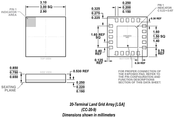 Plan mécanique - Analog Devices Inc. Atténuateurs numériques en silicium ADRF5717