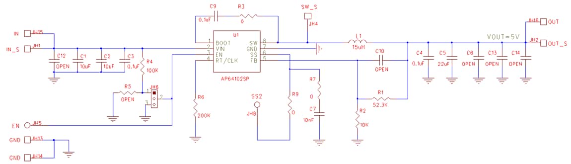 Schéma - Diodes Incorporated Carte d'évaluation AP64102