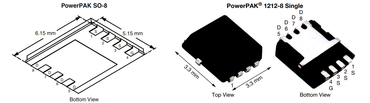 Plan mécanique - Vishay Semiconductors MOSFET série Si76
