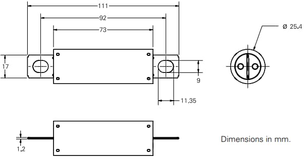 Plan mécanique - Littelfuse Fusibles haute tension 25EV1K