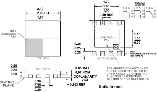 Plan mécanique - Analog Devices Inc. Amplificateur à faible bruit ADL8140