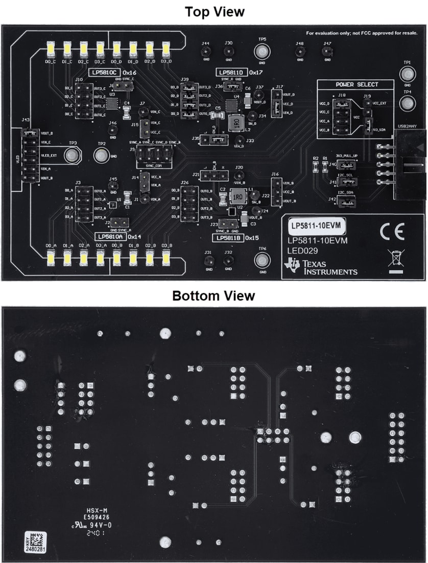 Plan mécanique - Texas Instruments Module d'évaluation (EVM) de pilote LP5811-10EVM