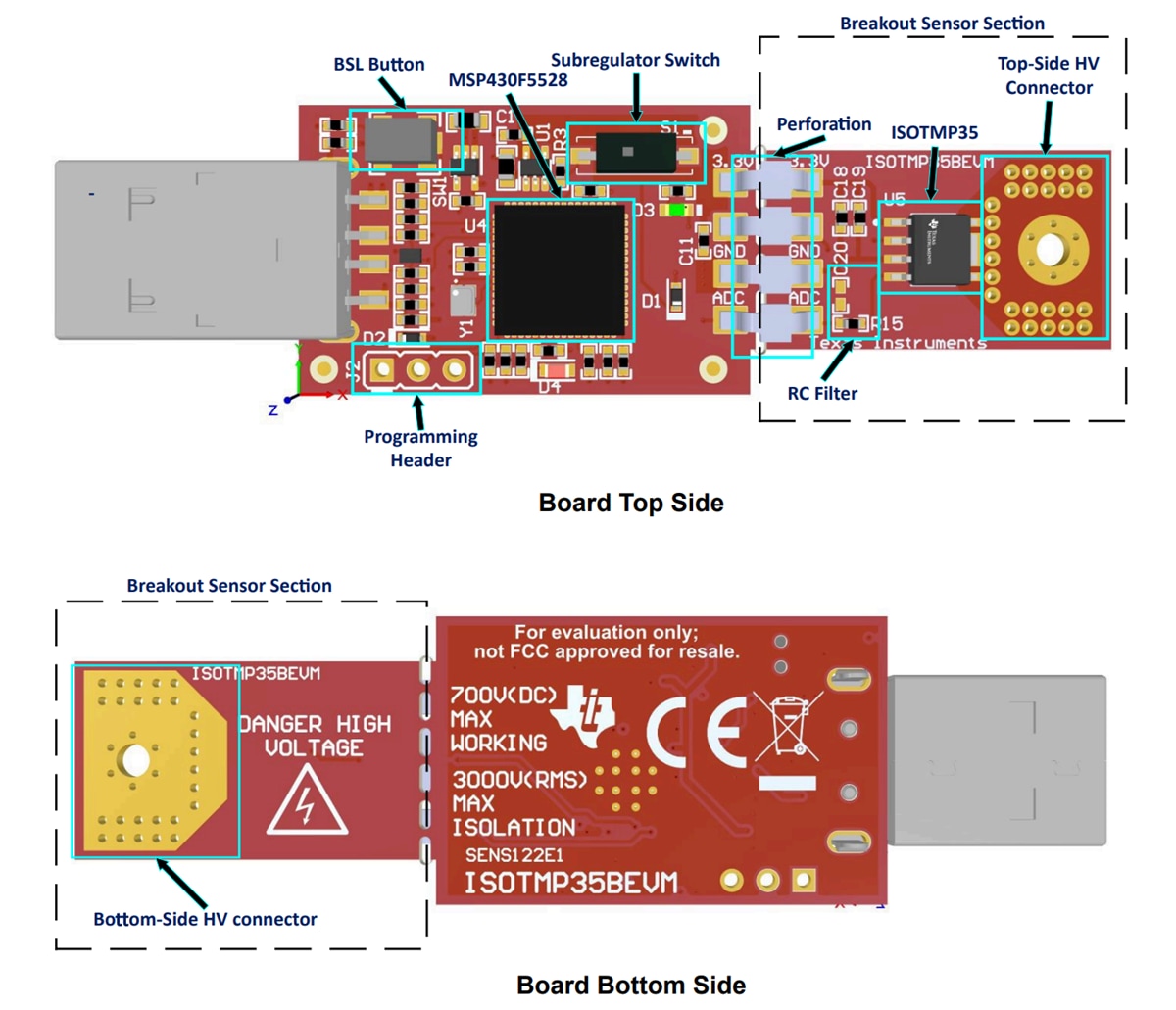 Circuit de localisation - Texas Instruments Module d'évaluation ISOTMP35BEVM