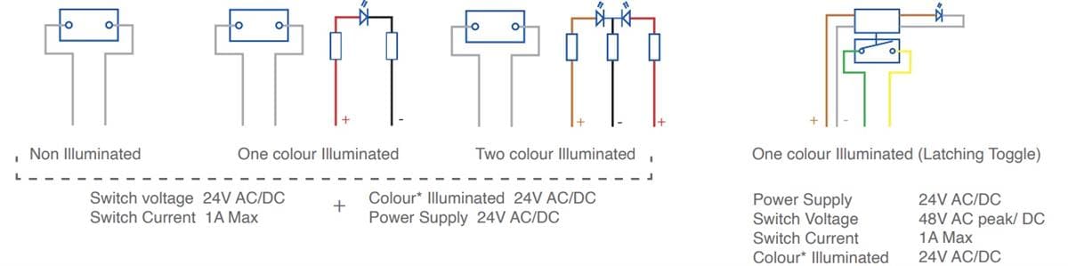 Schematic - Bulgin MPZ Series Piezo Switches