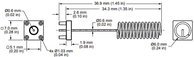 Graphique - TE Connectivity / Linx Technologies Antenne hélicoïdale verticale 2,4 GHz
