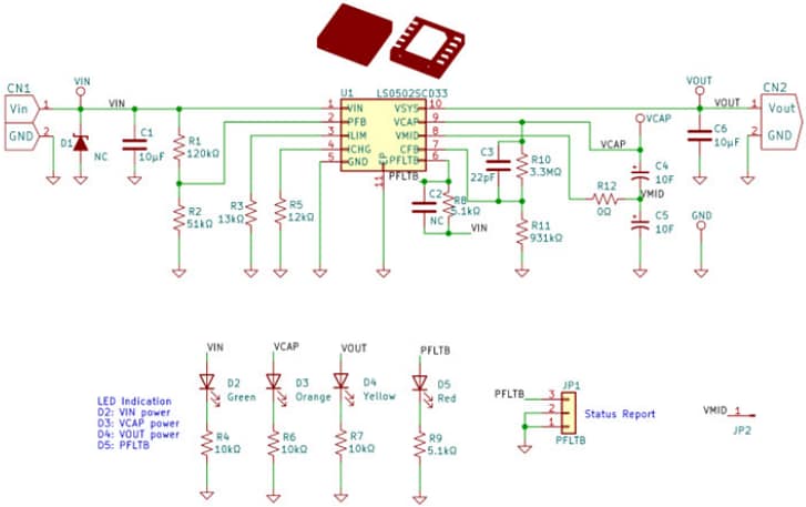 Schéma - Littelfuse Carte d'évaluation LS0502SCD33