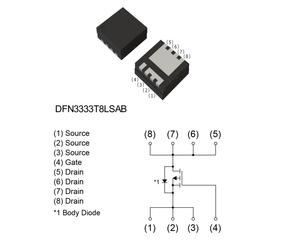Schéma du circuit d'application - ROHM Semiconductor MOSFET de puissance à canal P RH7G04CBJFRA