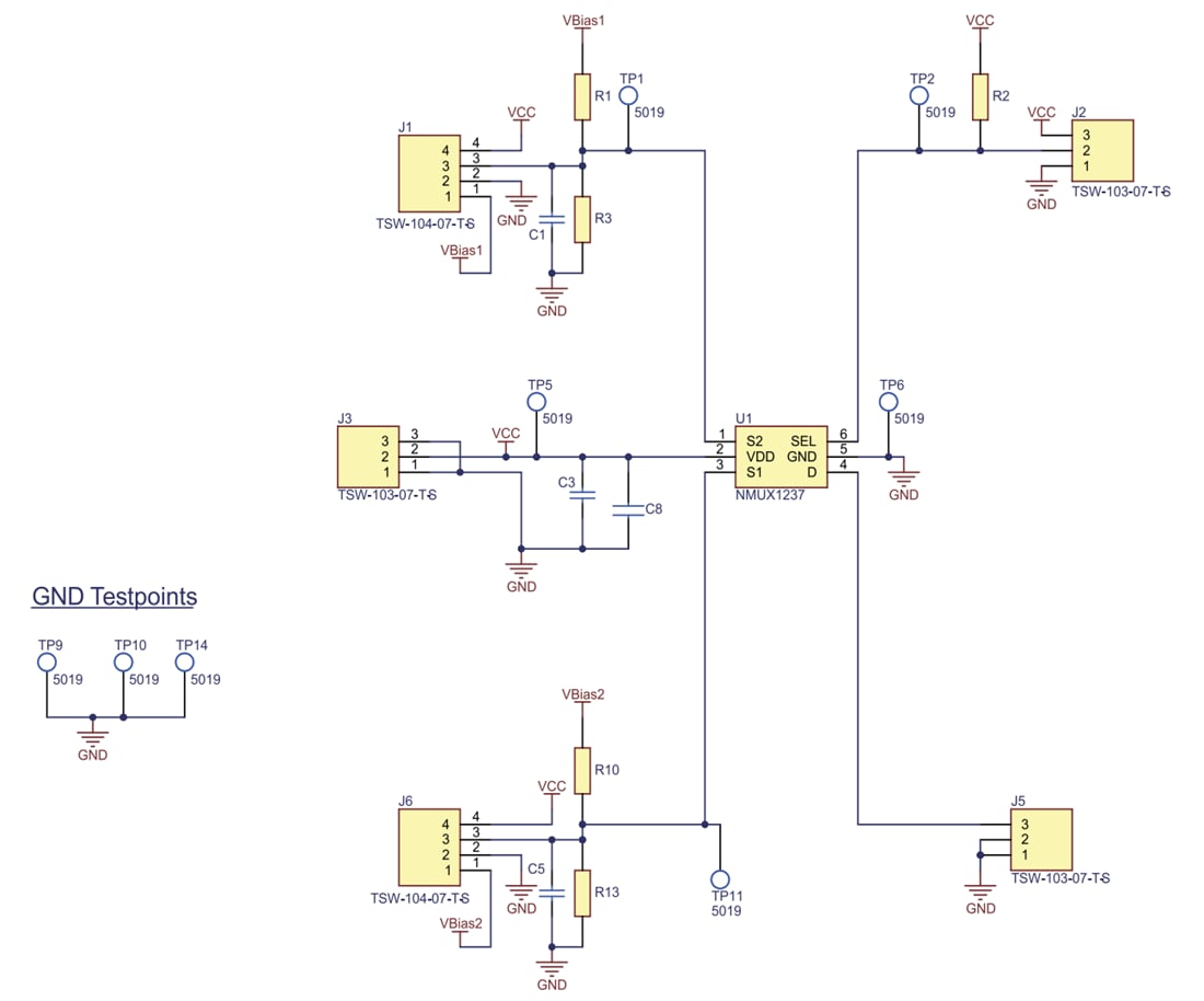 Schéma - Nexperia Carte d'évaluation du multiplexeur/démultiplexeur NMUX1237