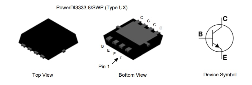 Schéma du circuit d'application - Diodes Incorporated Transistors bipolaires PNP DXTP80x