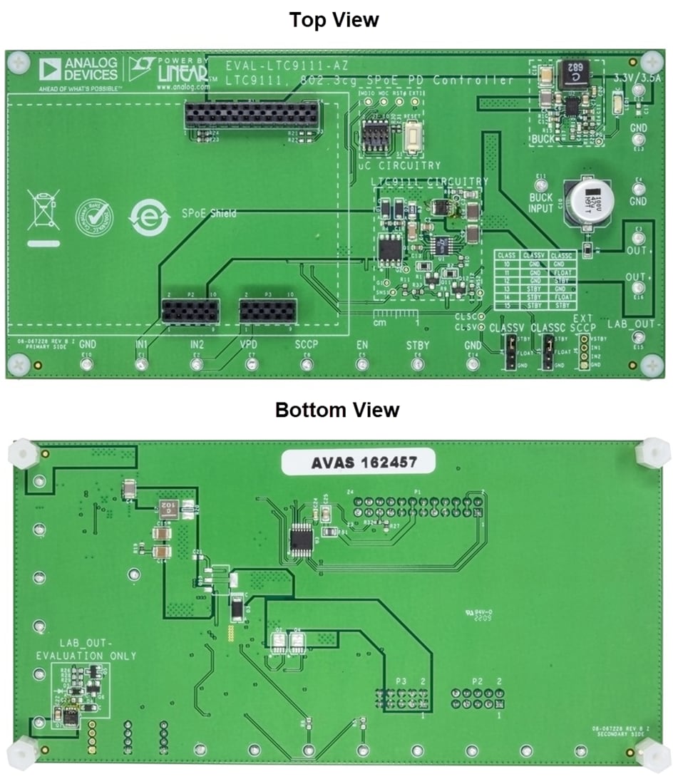 Plan mécanique - Analog Devices Inc. Carte d'évaluation EVAL-LTC9111-AZ