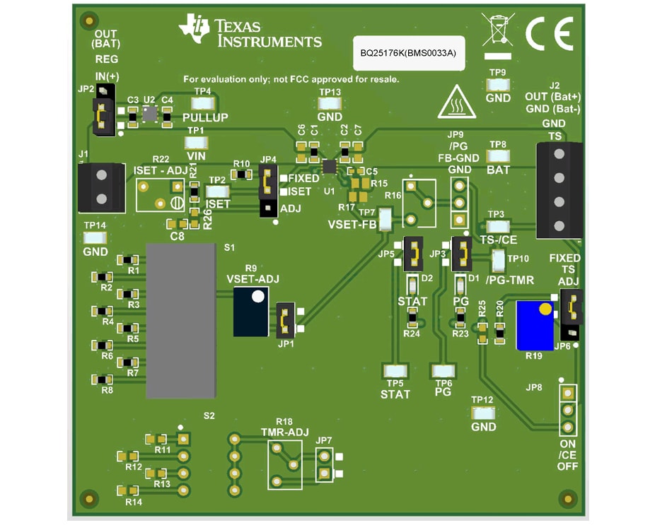 Circuit de localisation - Texas Instruments Module d'évaluation BQ25176KEVM