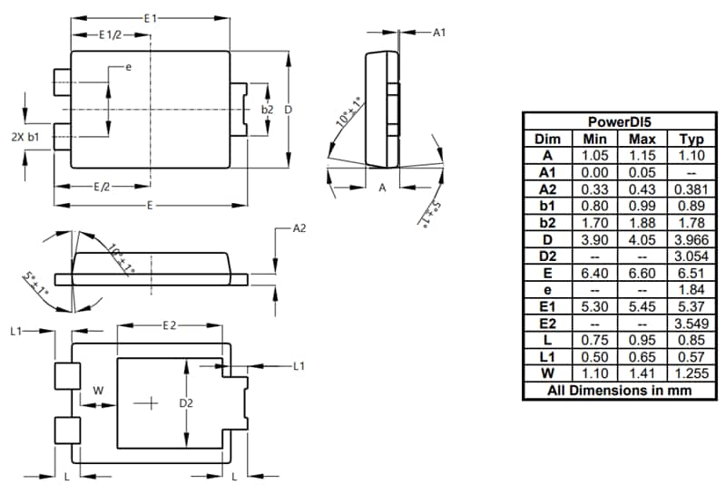 Graphique - Diodes Incorporated Redresseur à récupération rapide passivé au verre DTH1006P5