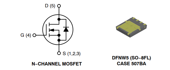 Schéma du circuit d'application - onsemi MOSFET NVMFWS4D0N04XM