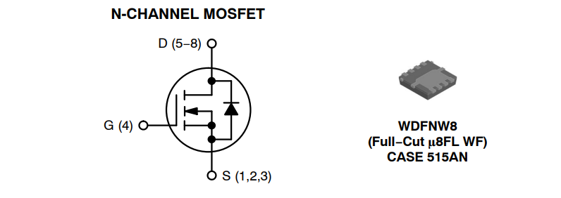 Schéma du circuit d'application - onsemi MOSFET NVTFWS1D9N04XM