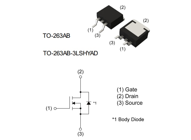 Schéma du circuit d'application - ROHM Semiconductor MOSFET de puissance RJ1N04BBH N-Ch