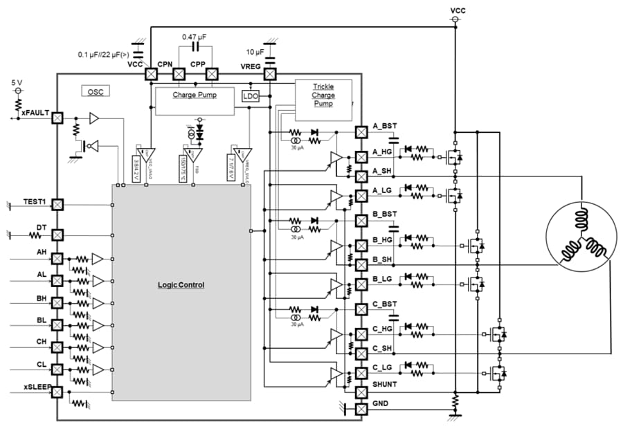Schéma de principe - ROHM Semiconductor Pilotes de grille pour moteurs CC brushless BD6787xMWV-Z