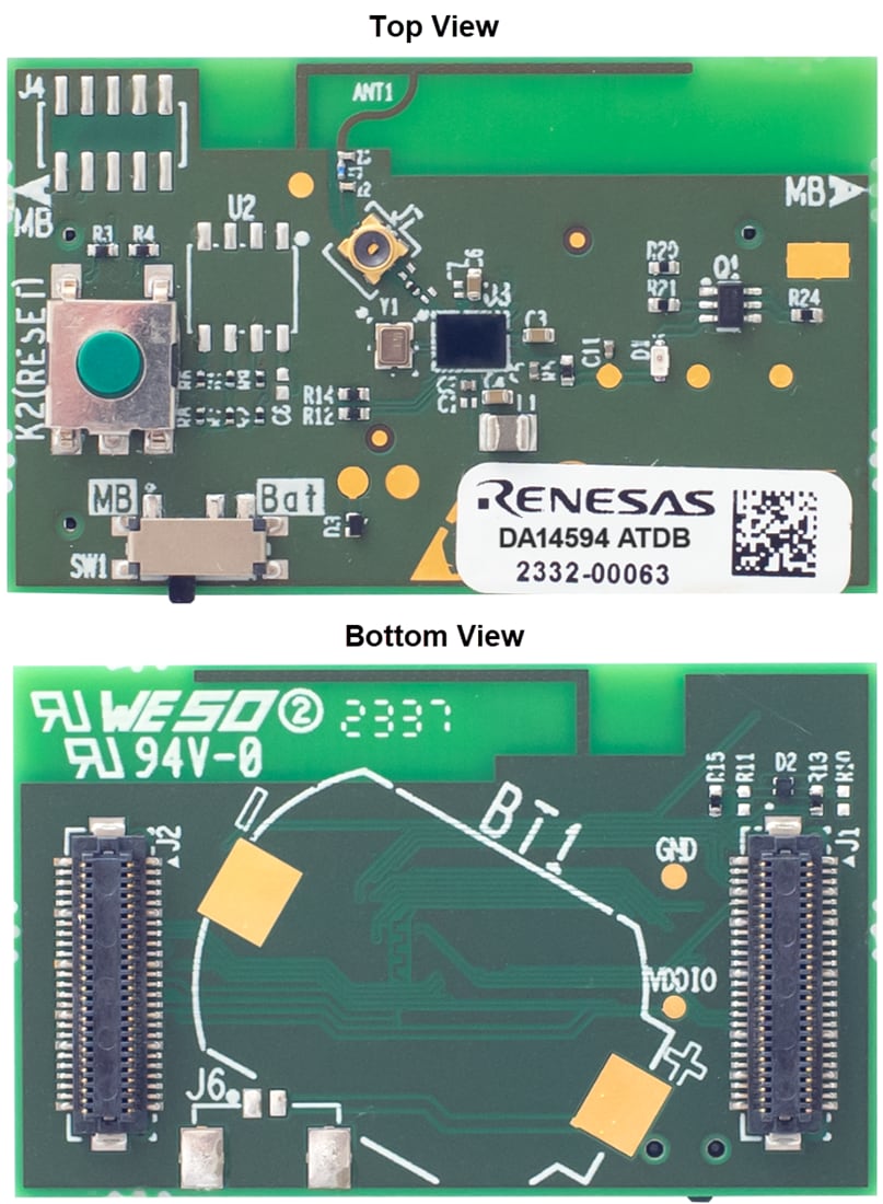 Plan mécanique - Renesas Electronics Cartes filles DA14594