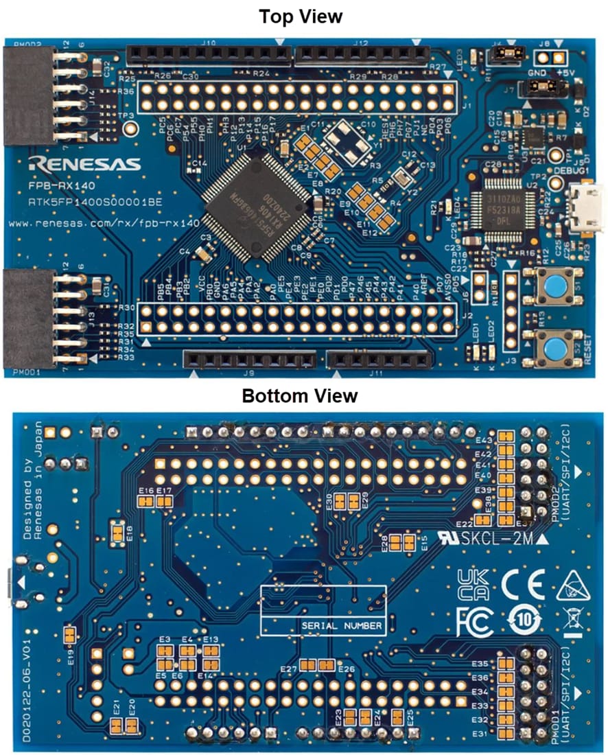 Plan mécanique - Renesas Electronics Carte de prototypage rapide RTK5FP1400S00001BE pour microcontrôleurs (MCU) RX140 
