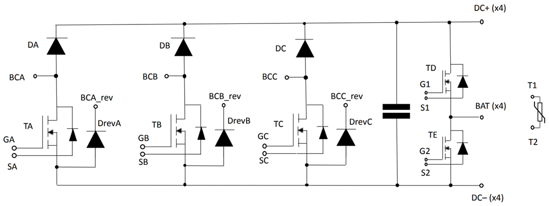 Schéma - STMicroelectronics Module d'alimentation A2TBH45M65W3-FC