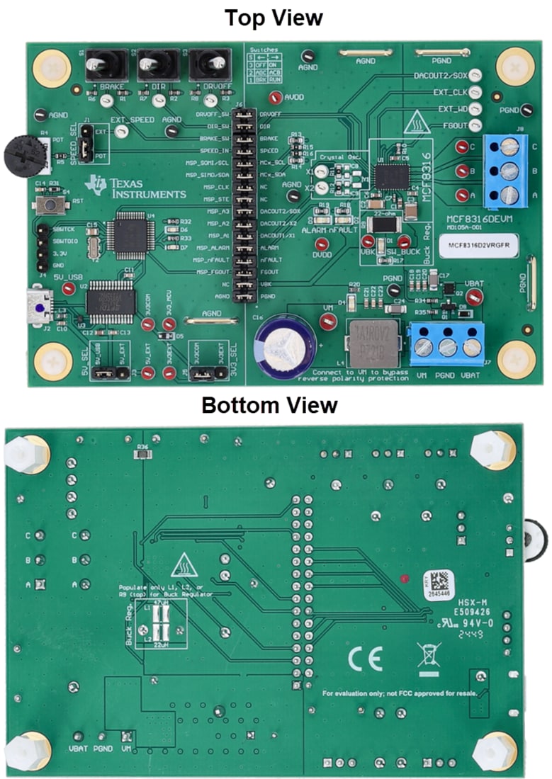Plan mécanique - Texas Instruments Module d'évaluation de pilote de moteur MCF8316DEVM