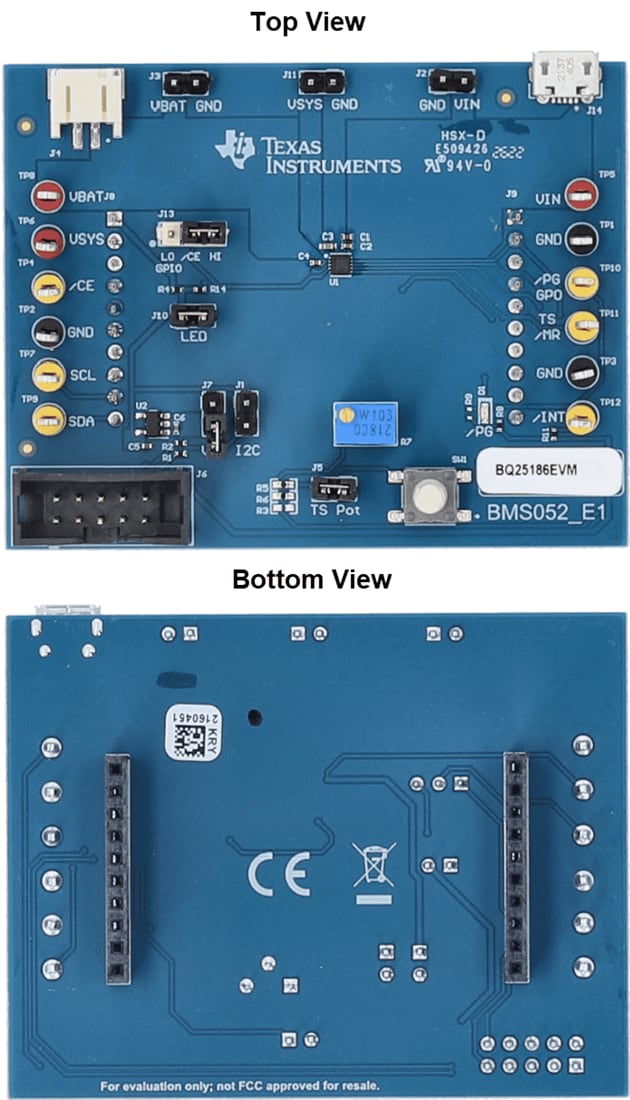 Plan mécanique - Texas Instruments Module d'évaluation (EVM) BQ25186EVM