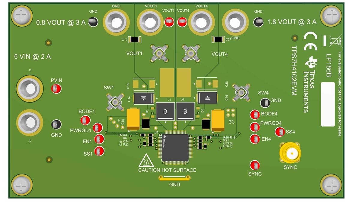 Circuit de localisation - Texas Instruments Module d'évaluation TPS7H4102EVM