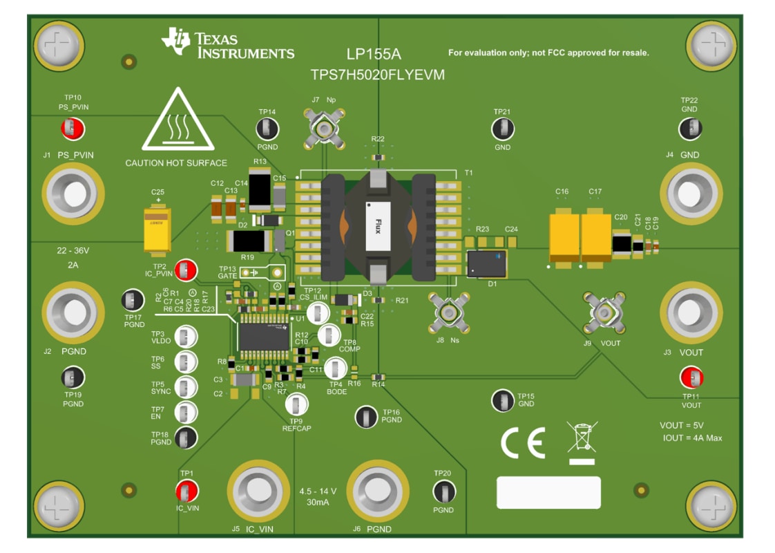 Circuit de localisation - Texas Instruments Module d'évaluation TPS7H5020FLYEVM