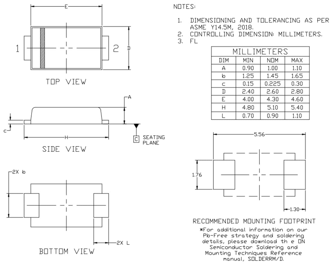 Graphique - onsemi Redresseur de puissance ultra-rapide NRVHPAF320
