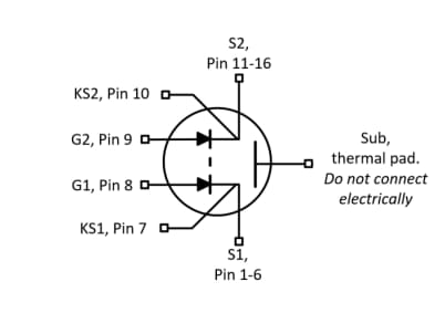 Schéma - Infineon Technologies Commutateurs bidirectionnels (BDS) CoolGaN™ G5 650 V