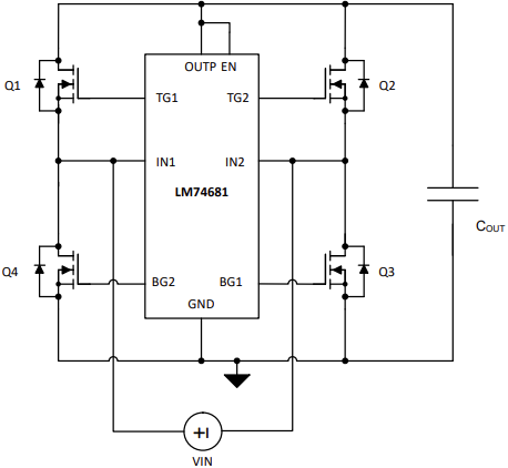 Schéma - Texas Instruments Contrôleur de pont de diode idéale LM74681 100 V