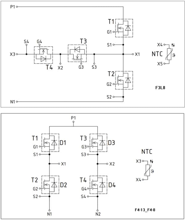 Schéma du circuit d'application - Infineon Technologies Modules MOSFET EasyPACK™ CoolSiC™ Trench
