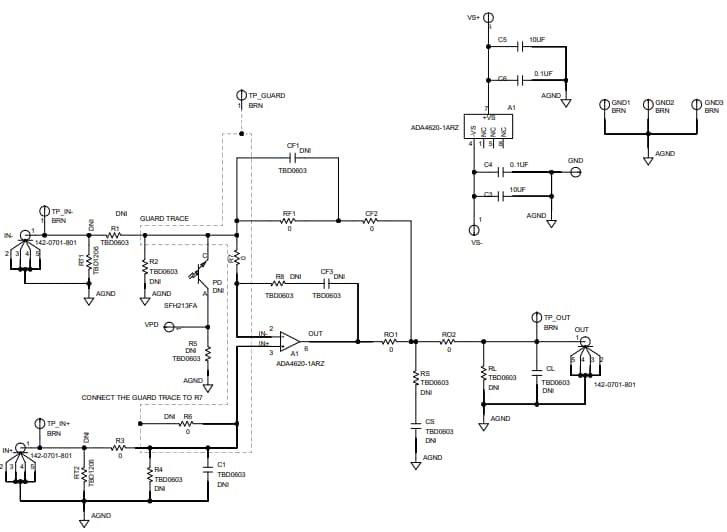 Schéma - Analog Devices Inc. Carte d'évaluation EVAL-ADA4620-1