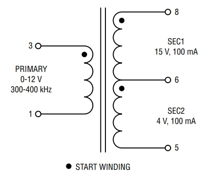 Schéma - Bourns Transformateurs de pilote de grille HVMA03T100A-ST10S