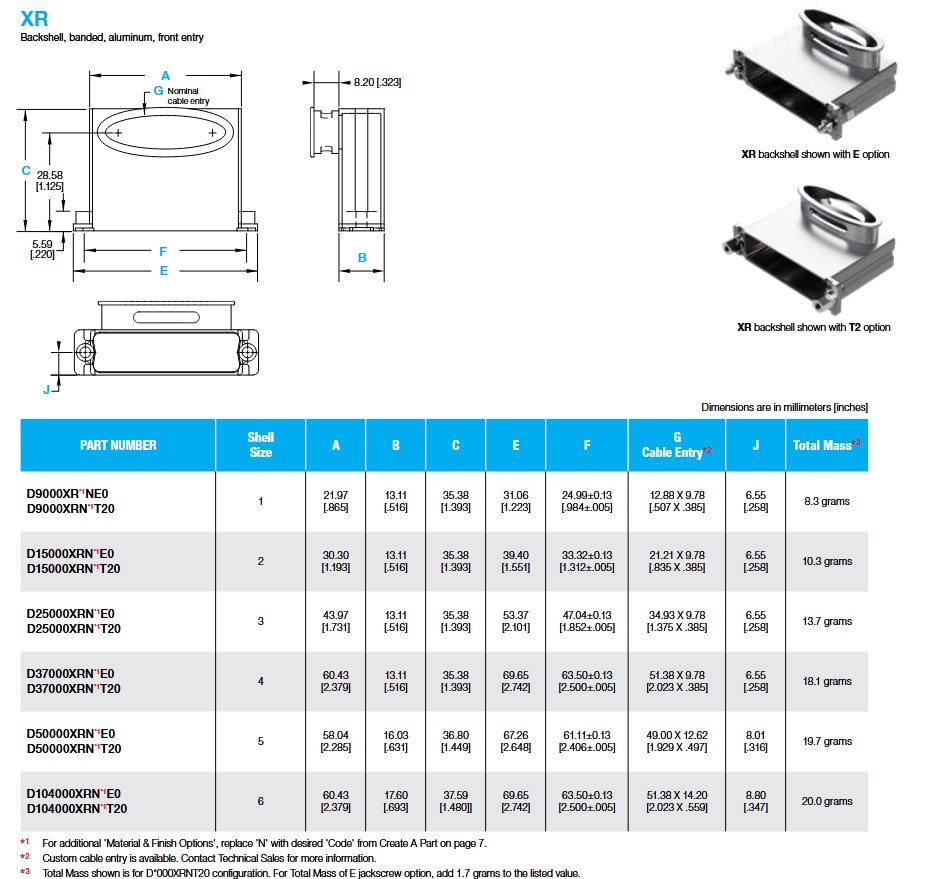 Plan mécanique - Positronic Enveloppes Sub-D à bande monobloc X-Hood - Positronic