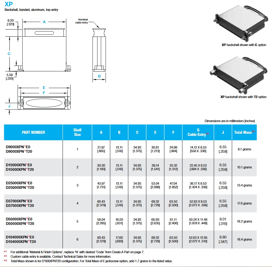 Plan mécanique - Positronic Enveloppes Sub-D à bande monobloc X-Hood - Positronic
