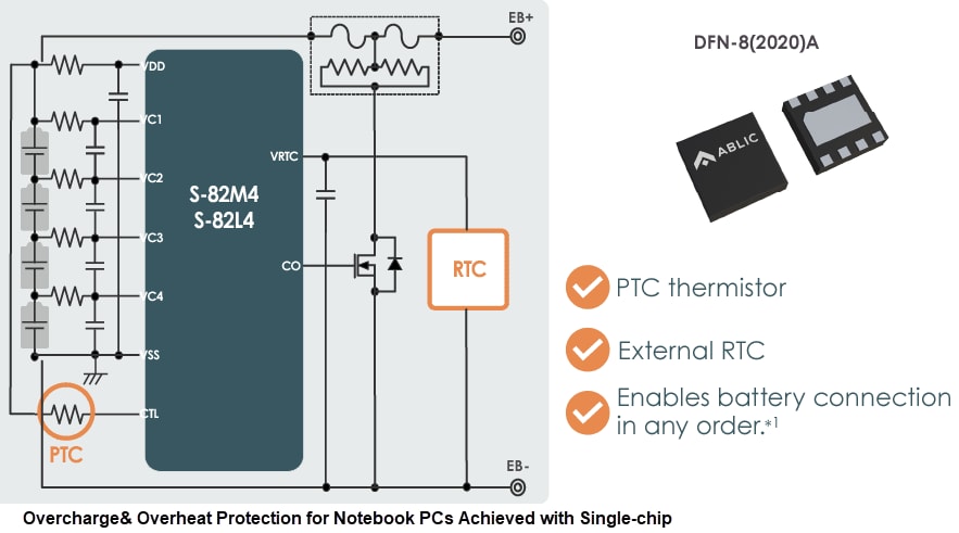 ABLIC S-82L4A Battery Protection ICs