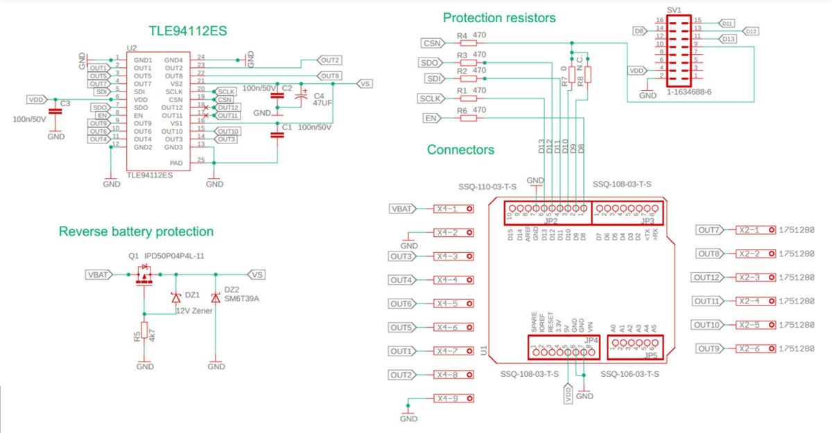 Infineon Technologies Blindage de moteur à CC TLE94112ES